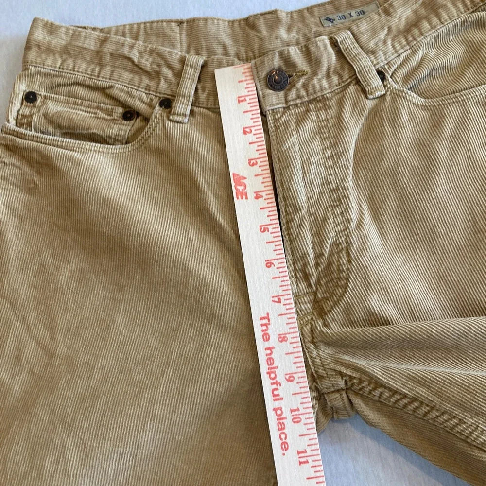Polo Ralph Lauren Men 30x30 (Fit 29.5x29.5) Corduroy Pants Tan Straight Cotton